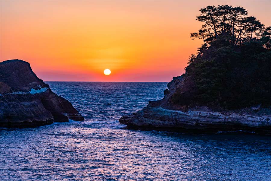 西伊豆堂ヶ島の夕景