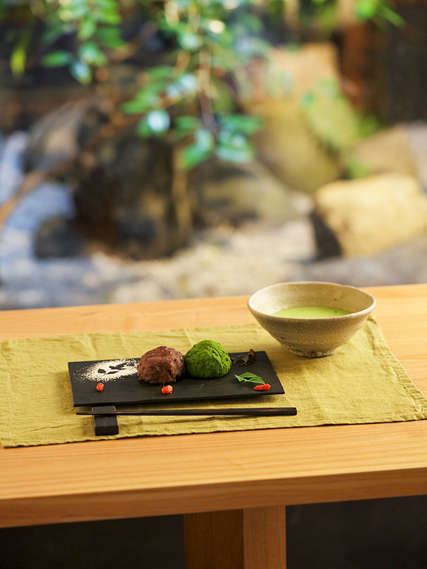 京おはぎと抹茶