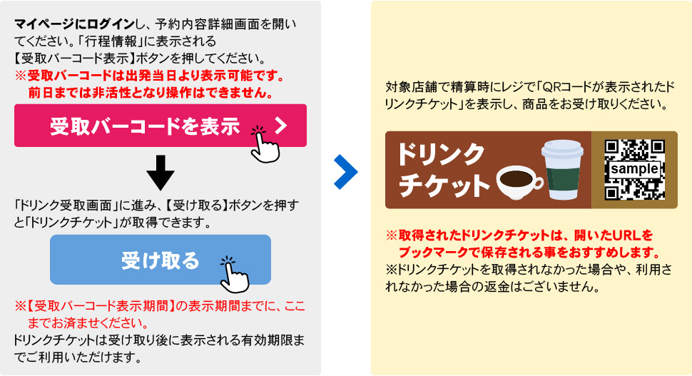 ドリンクチケット受取方法