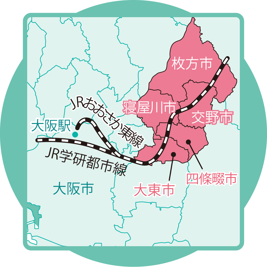 枚方市・交野市・寝屋川市・四條畷市・大東市はここ！